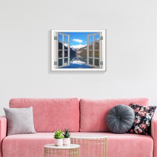 Meer van het Louise Mountain Reflection Lake Faux Canvas Afdruk (Insitu (Woonkamer))