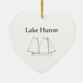 Meer van Huron Sailboot Keramisch Ornament (Voorkant)