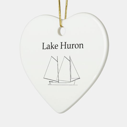 Meer van Huron Sailboot Keramisch Ornament (Links)