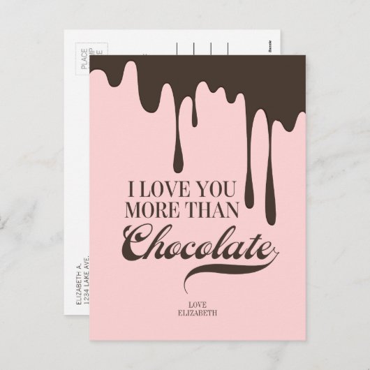 Meer van je dan van chocolade Valentijn Briefkaart (Voorkant / Achterkant)