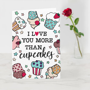 Meer van je dan van Cupcakes Valentijnsdag Feestdagen Kaart