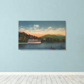 Meer van Junaluska, NC - Uitzicht van Cherokee Boa Canvas Afdruk (Insitu (Houten vloer))