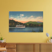 Meer van Junaluska, NC - Uitzicht van Cherokee Boa Canvas Afdruk (Insitu (Woonkamer))