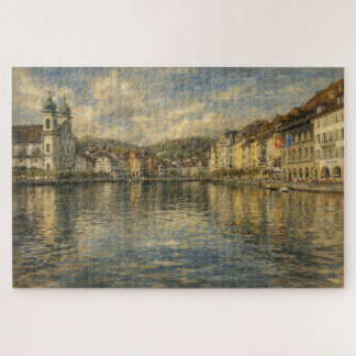Meer van Luzern Zwitserland Jezuïetenkerk Kunstpuz Legpuzzel