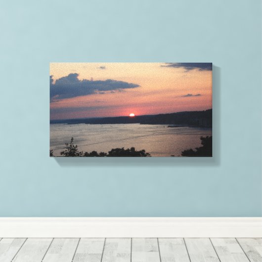 MEER VAN OZARK ZONSONDERGANG CANVAS (Insitu (Houten vloer))