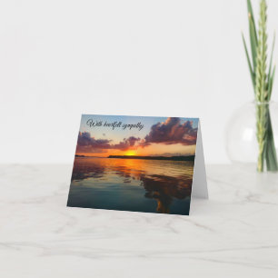 Meer van Serene Sunset Lake "Met Oprechte Deelnemi Kaart