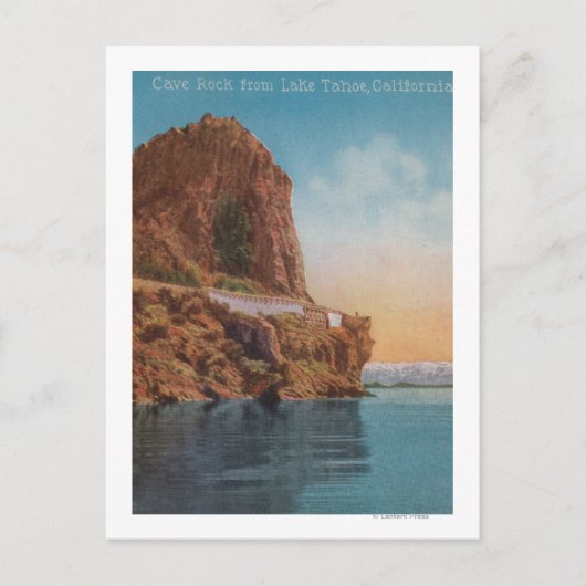 Meer van Tahoe, CA - Cave Rock van het Uitzicht va Briefkaart (Voorkant)