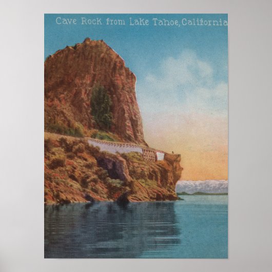 Meer van Tahoe, CA - Cave Rock van het Uitzicht va Poster (Voorkant)
