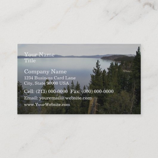 Meer van Tahoe met pijnbomen Visitekaartje (Voorkant)