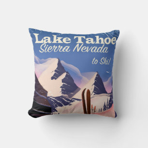 Meer van Tahoe sierra nevada —  skischodrukkafdruk Kussen