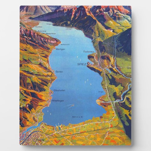 Meer van Thun Zwitserland Reis Fotoplaat (Voorkant)