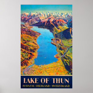 Meer van Thun Zwitserland Reis Poster