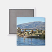 Meer van Titicaca - Floating Island Magneet (Voorkant / Achterkant)