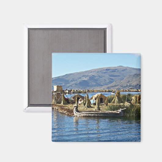 Meer van Titicaca - Floating Island Magneet (Voorkant / Achterkant)