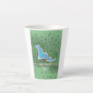Meer van Varese, Lombardije, Italië reisposter Latte Mok