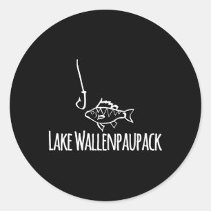 Meer van Wallenpaupack Domme Cute Vis Visserijhaak Ronde Sticker