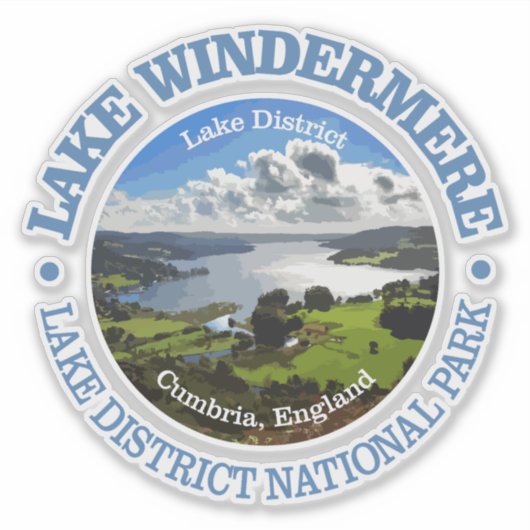 Meer van Windermere (rood) Sticker (Voorkant)