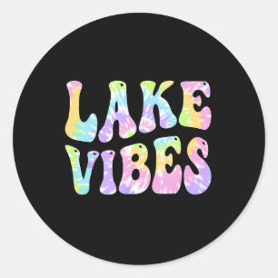 Meer Vibes Grappige Vissen Bootvaren Zeilen Vrouwe Ronde Sticker