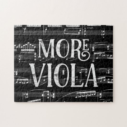 Meer Viola Chalkboard - Black White Music Legpuzzel (Horizontaal)