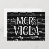 Meer Viola Schoolbord - Zwarte Witte Muziek Briefkaart (Voorkant / Achterkant)