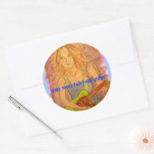 meer volksgitaar ronde sticker (Envelop)