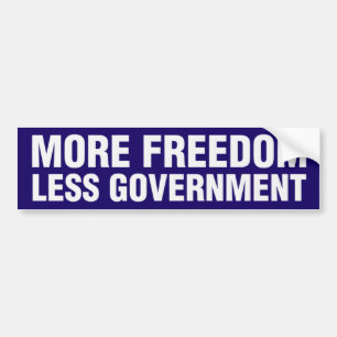Meer vrijheid minder regering bumpersticker