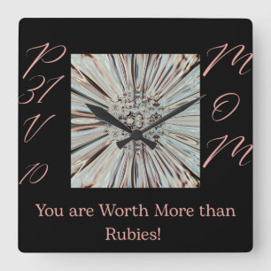 Meer waard dan een Rubies Square wandklok Vierkante Klok