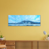 Meer willoughby op ijs Vermont Olieverfschilderij Canvas Afdruk (Insitu (Woonkamer))