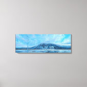 Meer willoughby op ijs Vermont Olieverfschilderij Canvas Afdruk (Voorkant)