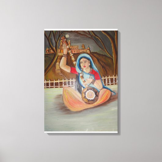 Meera Bai Peinture à l'huile sur toile (Recto)