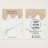 Meerbaar glitter druppelt het meervoudig ophaalsch visitekaartje (Voorkant /achterkant)