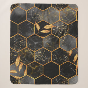 Meerbaar hexagon naadloze textuur met gouden blade sherpa deken