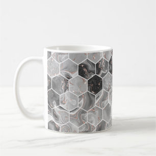 Meerbaar hexagon naadloze textuur met gouden patro koffiemok