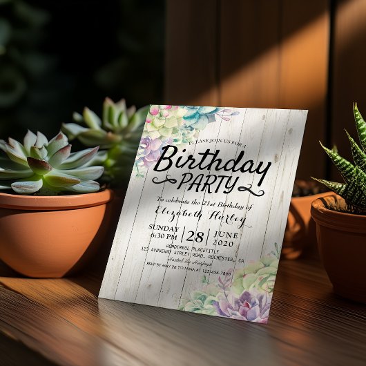 Meerdaagse Planten met een modern Succulent Rusti Kaart