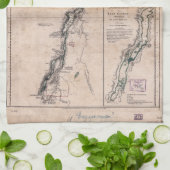 Meerdenmeer van het George Crown Point Map (1776) Theedoek (Gevouwen)