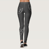 Meerdere '2J' Logo grijze belettering zwarte achte Leggings (Achterkant)