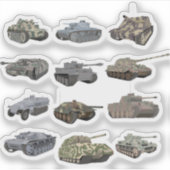 Meerdere Duitse WW2-tanks Sticker (Voorkant)
