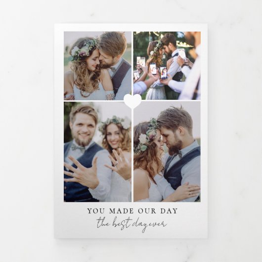 Meerdere foto bruiloft trifold dank u kaart (Cover)