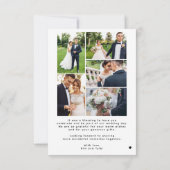 Meerdere foto moderne bruiloft bedankkaart (Achterkant)