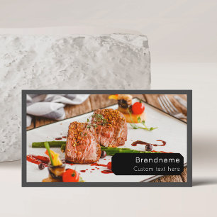 Meerdere foto's chef cateraar eten professional visitekaartje