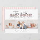 Meerdere foto's: drie kinderen aankondiging (Voorkant / Achterkant)