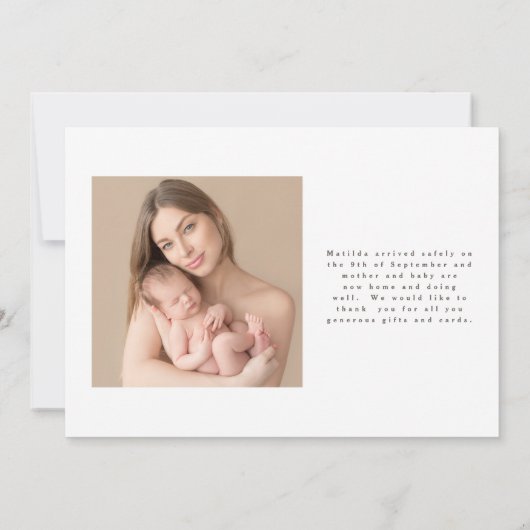 Meerdere foto's geboorte aankondiging. aankondiging (Achterkant)