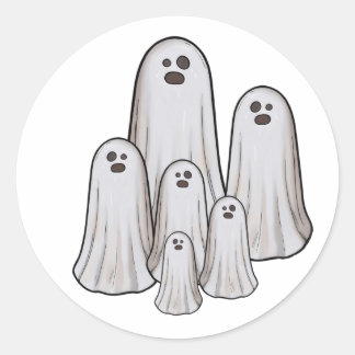 Meerdere geesten halloween ronde sticker
