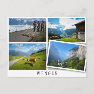Meerdere landschappen in Wengen Briefkaart