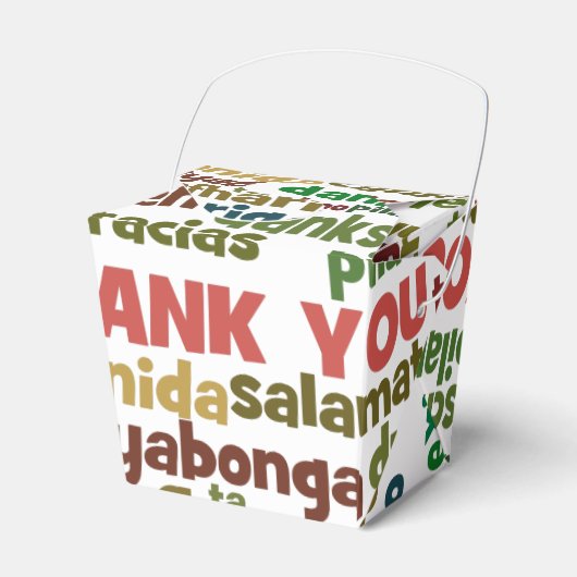 Meerdere manieren om je in veel talen te bedanken bedankdoosjes (Voorkant Zijde)