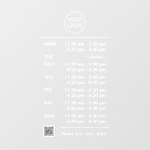 Meerdere openingstijden Logo QR Code Telefoonnumme Raamsticker (Vel)