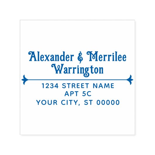 Meerdere regels namen, retouradres met scheidingst  zelfinktende stempel (Design)