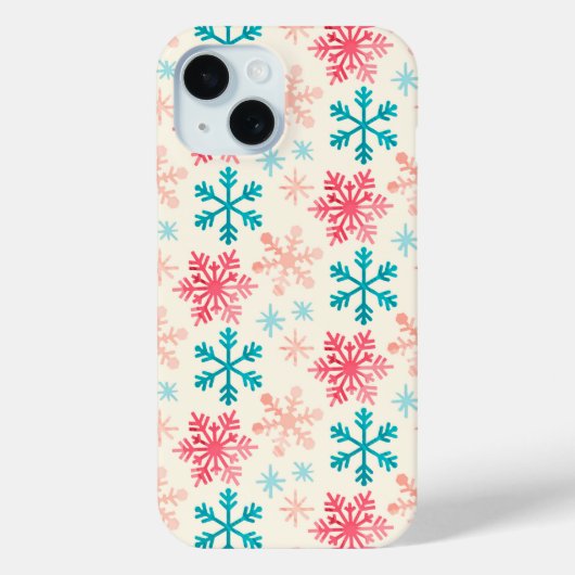 Meerdere sneeuwvlokken op ivoren kerst Case-Mate iPhone case (Achterkant)