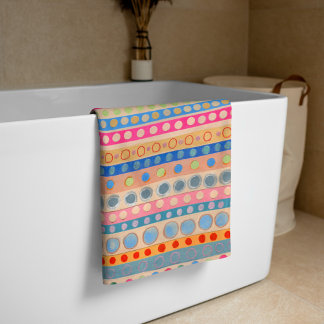 Meerdere stippen en strepen pastel bad handdoek