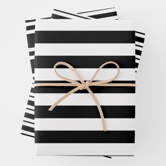 Meerdere streep patronen DIY kleuren wit zwart Inpakpapier Vel (In situ)
